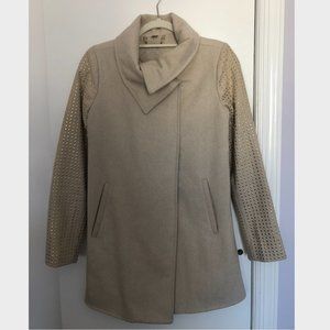 JouJou Cream Coat with Gold Studded Arms